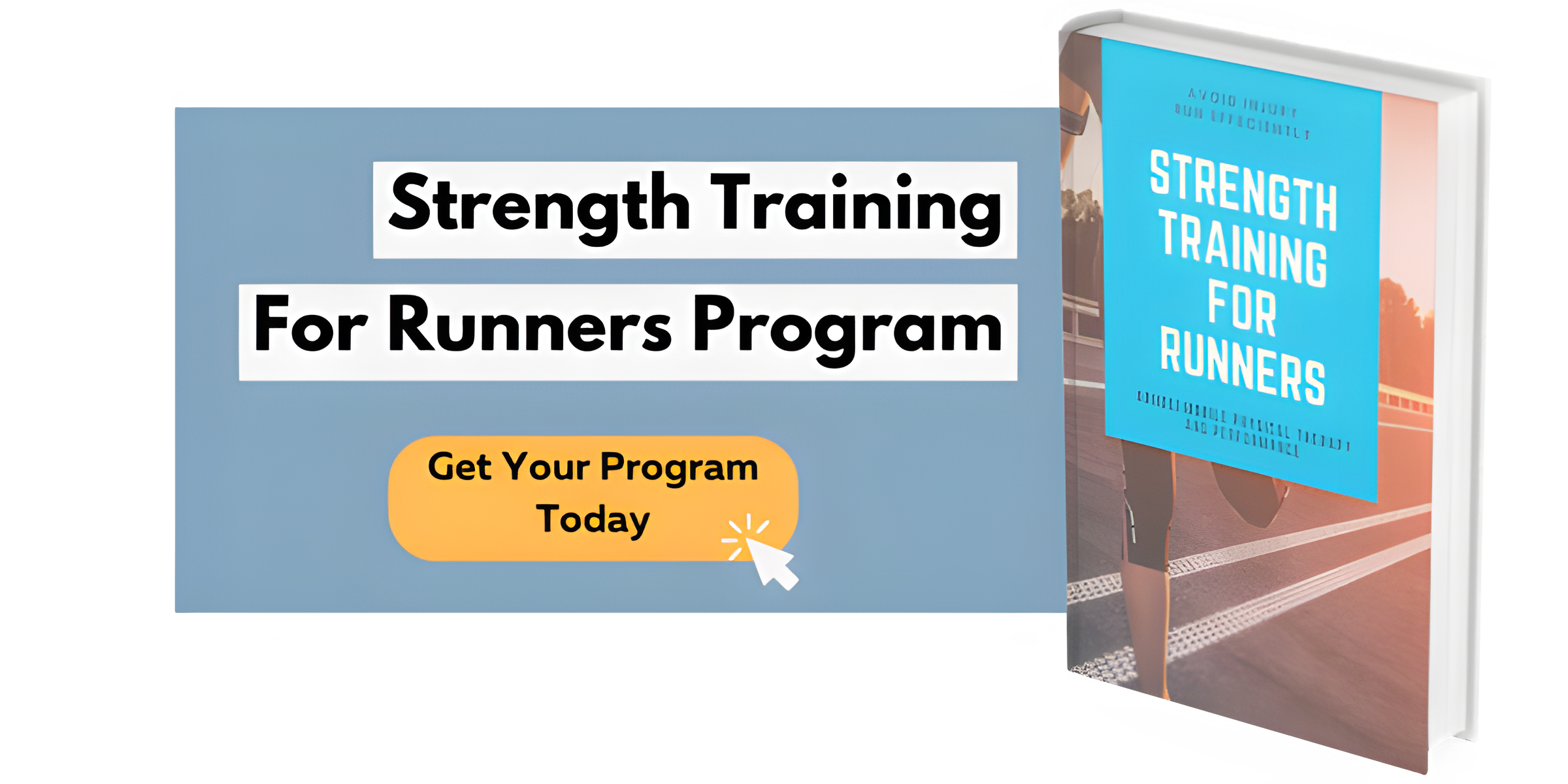 Image of strength training program with text overlay strength training for runners