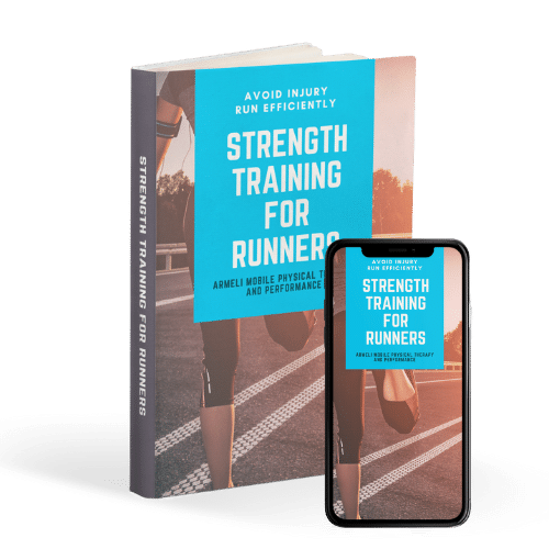 Showing the strength training for runners ebook.