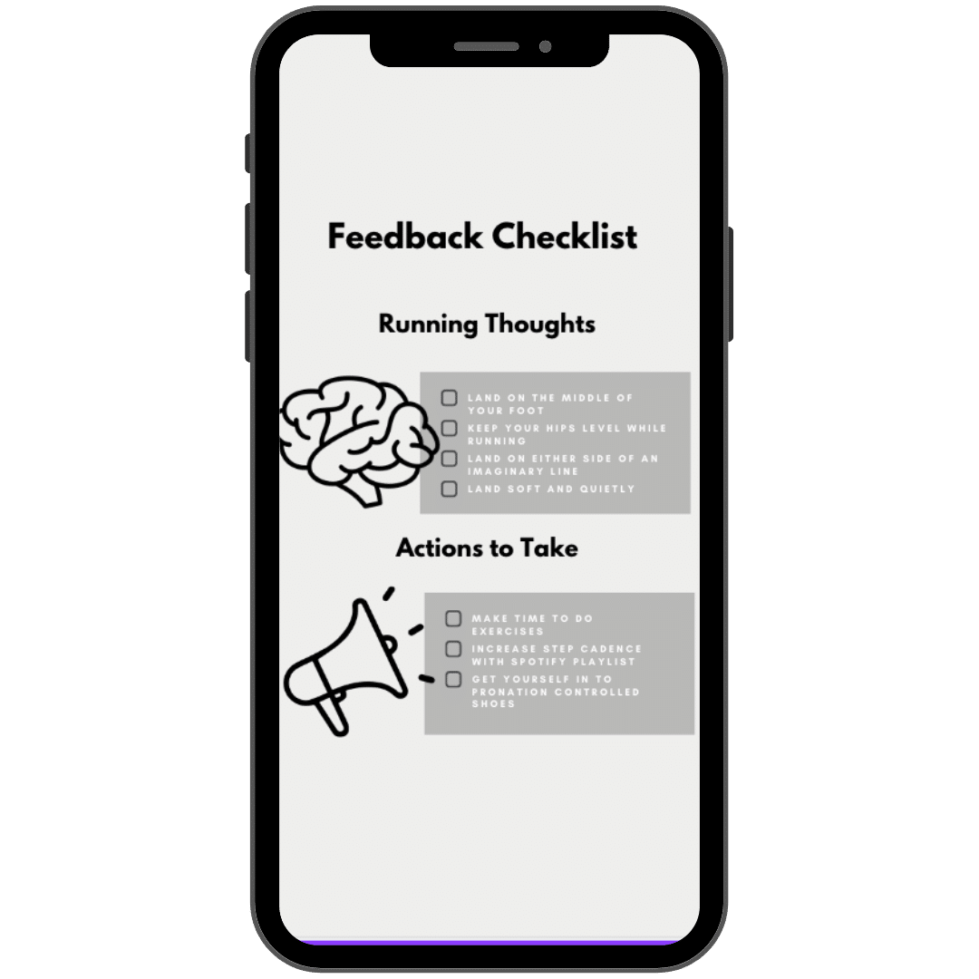 Feedback on running form analysis