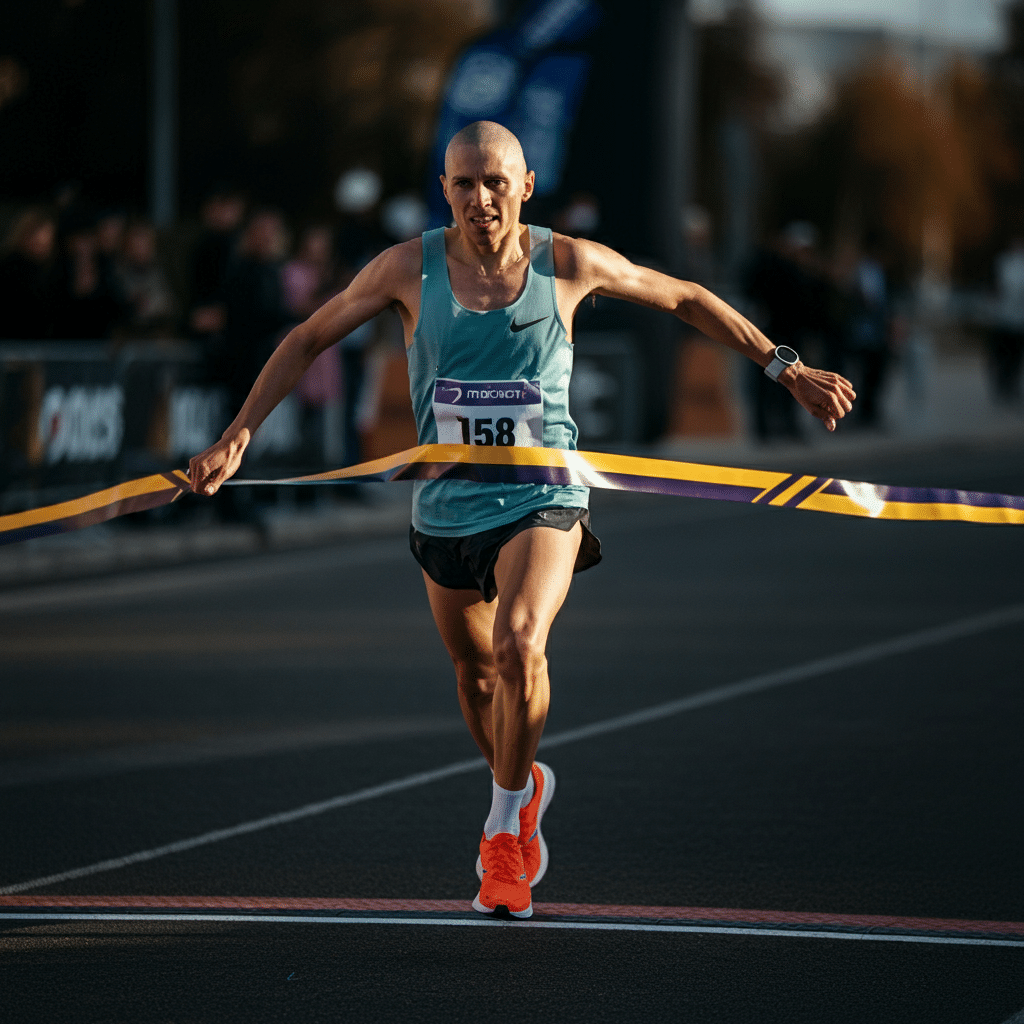 A runner finishing a race